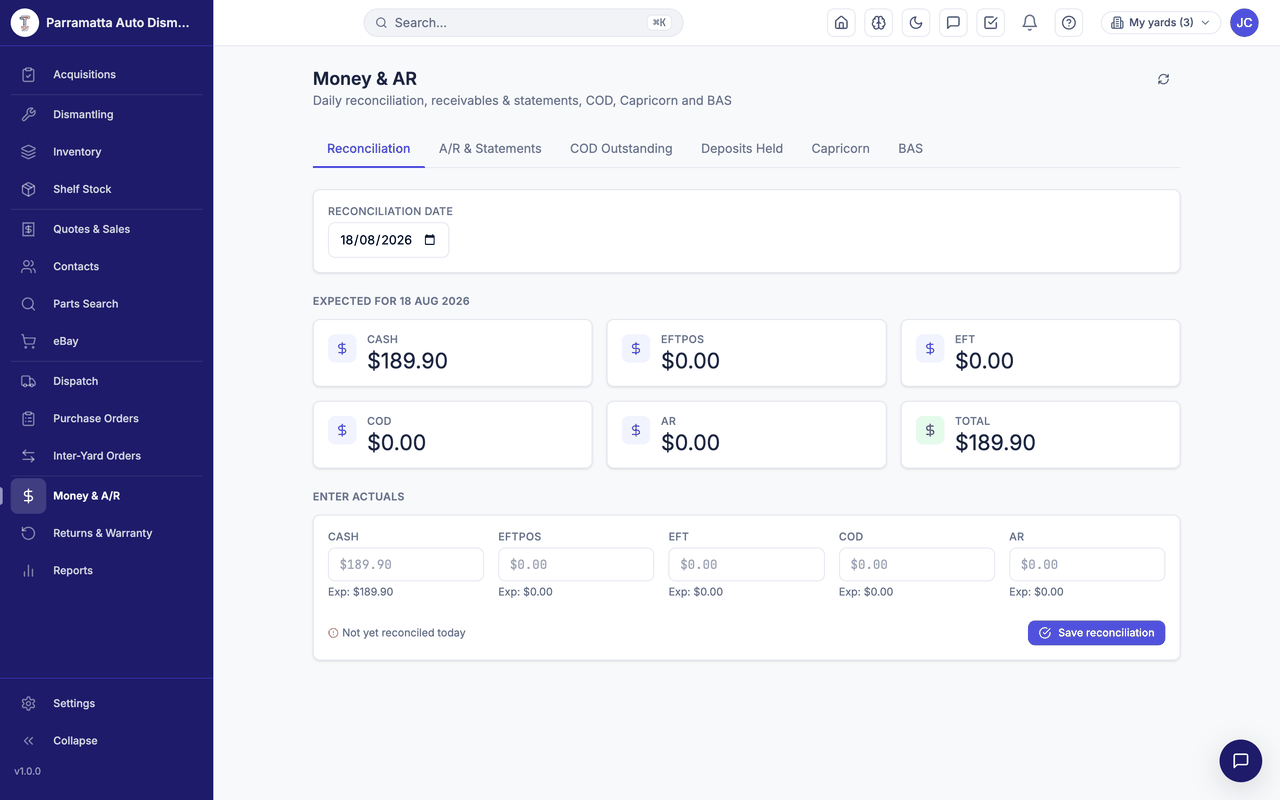 Money & A/R walkthrough
