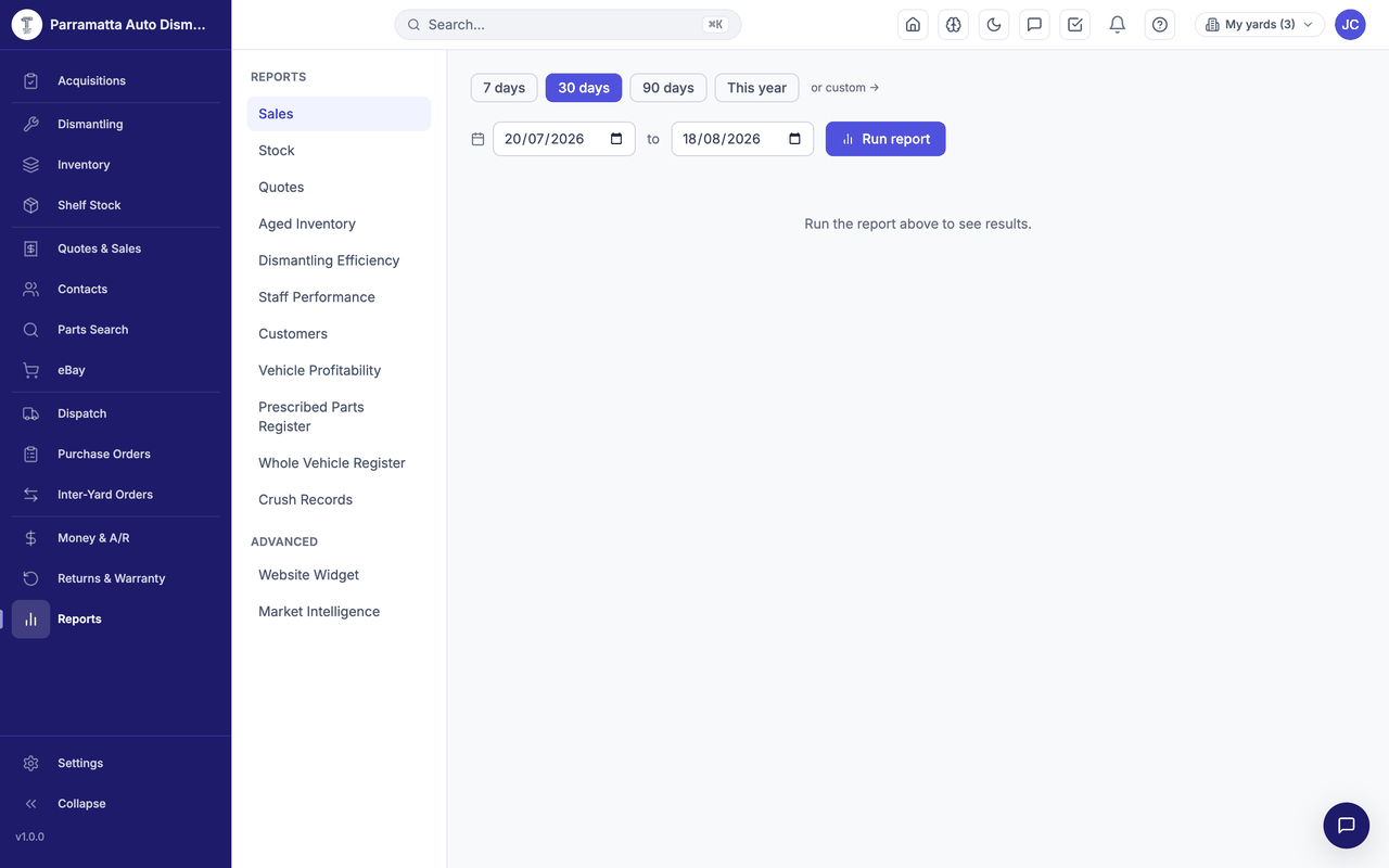 Reports walkthrough